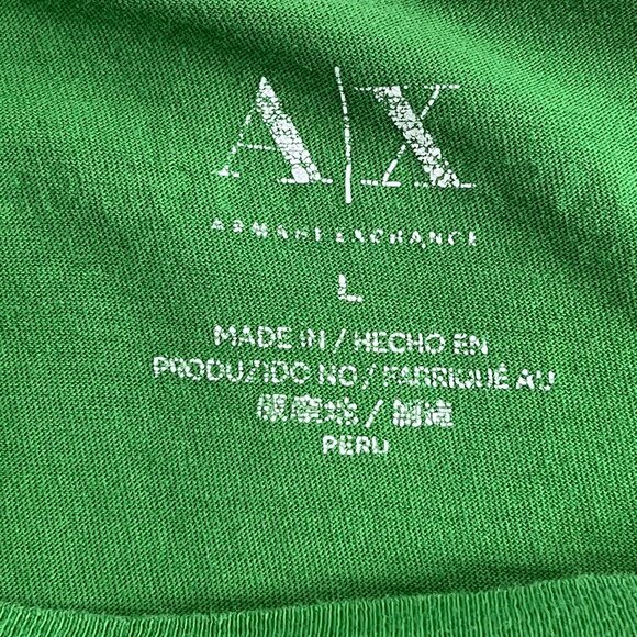 A/X Armani Exchange Men’s Size Large Slim Fit Green Short Sleeve Graphic Tee - Picture 4 of 6